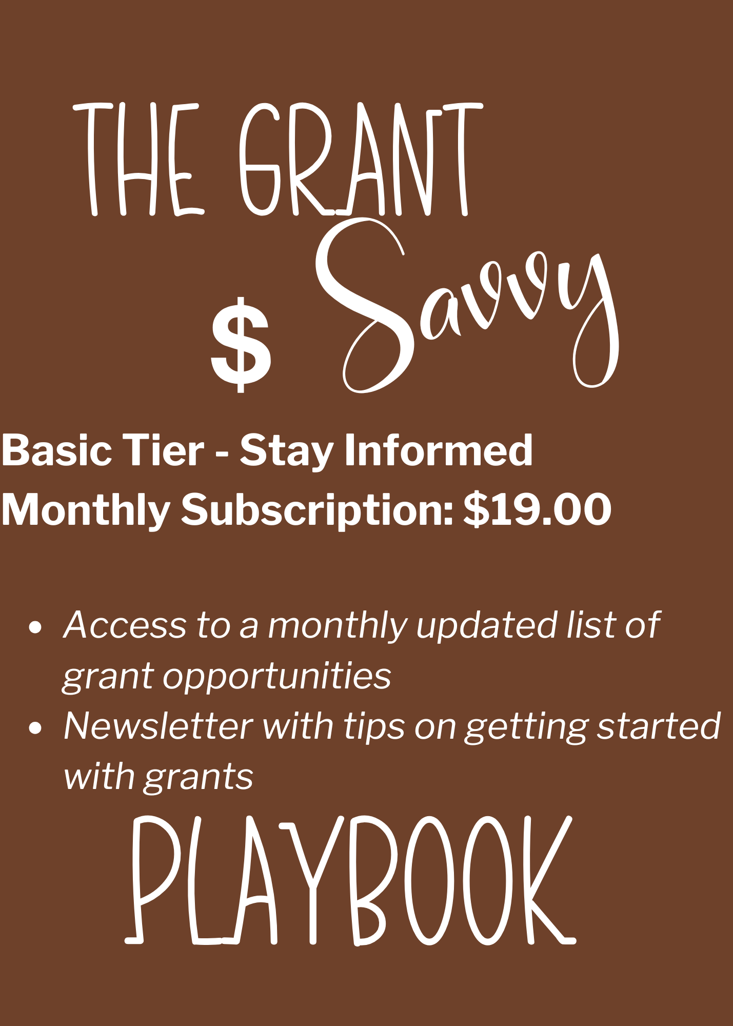 The Savvy Grant Playbook: Grant Subscription Program