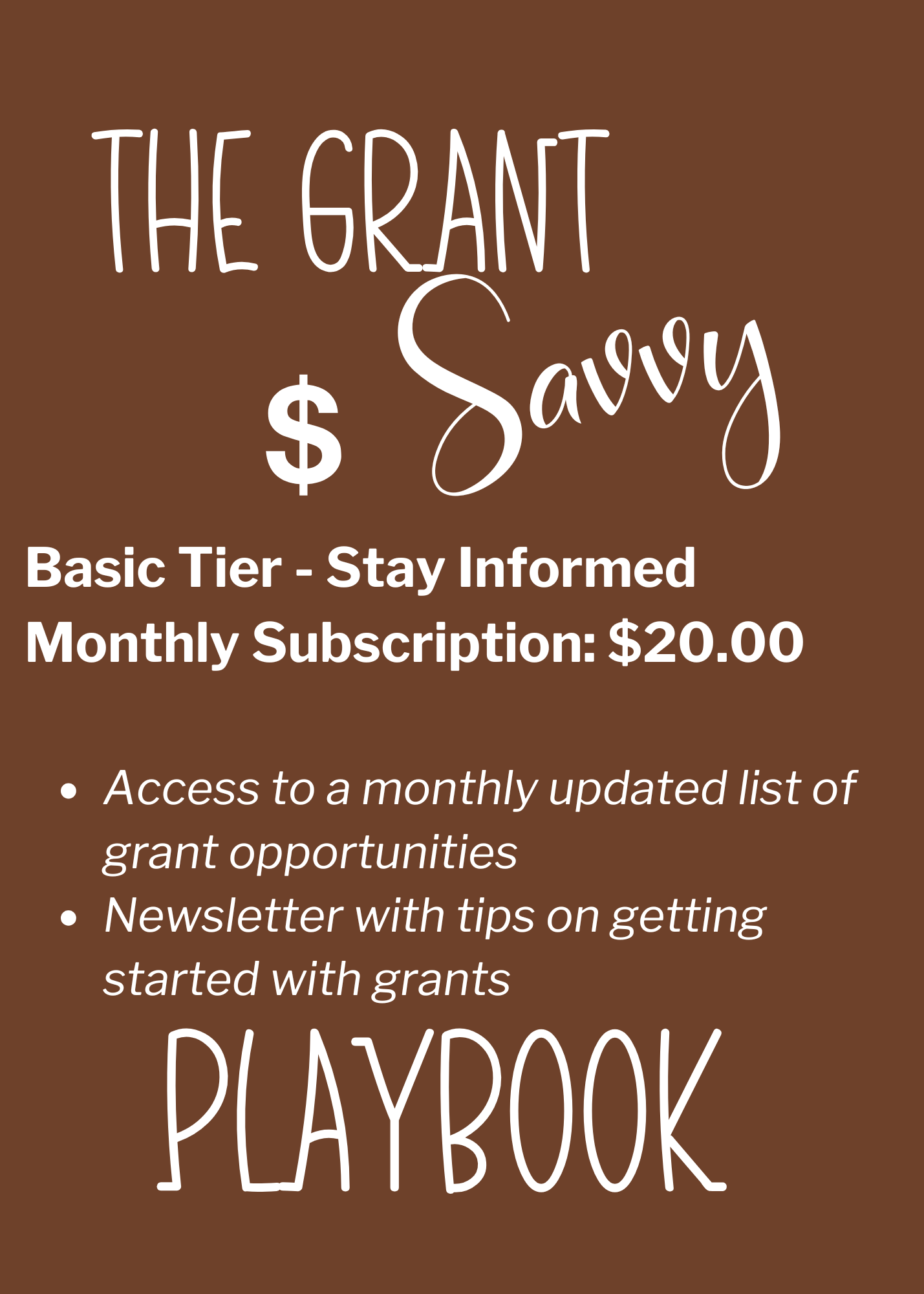 The Savvy Grant Playbook: Grant Subscription Program