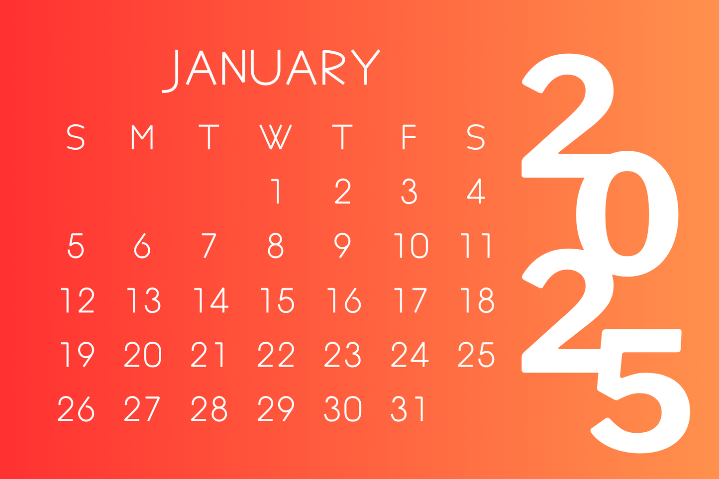 2025 Calendar Affirmation Cards